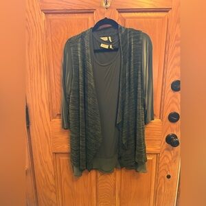 LOGO Green Cardigan Set M